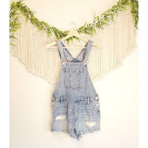 Pacsun Distressed Denim Shortalls Overalls